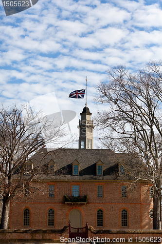 Image of British flag flys over Capitol building