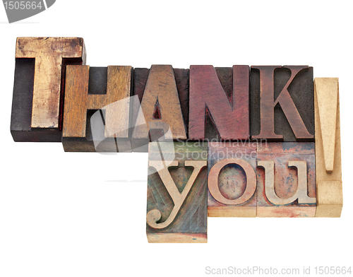 Image of thank you in letterpress type