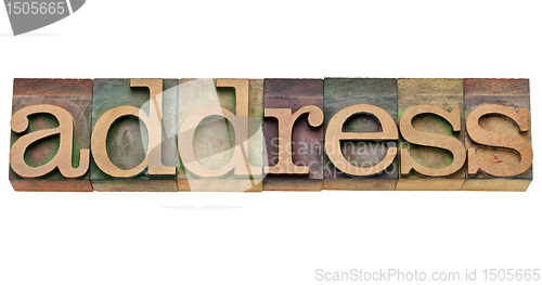 Image of address word in letterpress type