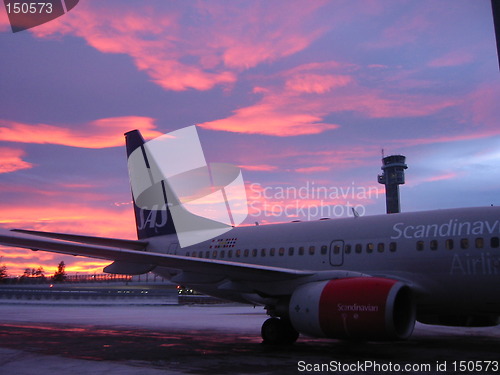 Image of OSL Gardermoen sunset