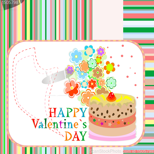Image of Delicious Love Cupcake with flowers and valentines greetings