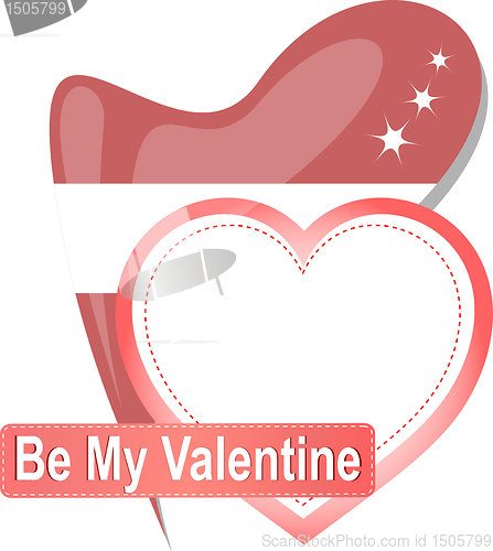 Image of Heart shape with text Be my Valentine. Vector