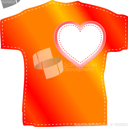 Image of T-shirt templates with valentine heart