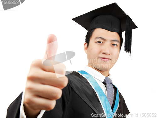 Image of graduate student with thumb up