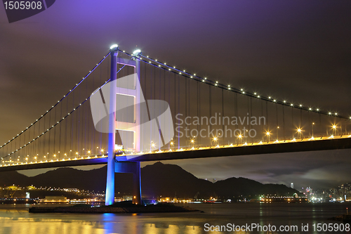 Image of night scene of Tsing Ma bridge