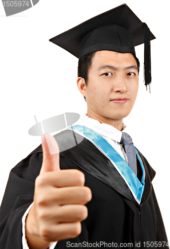 Image of graduate student with thumb up