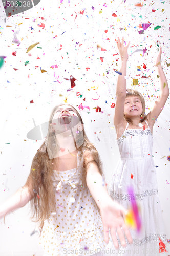 Image of Two happy laughing girls 