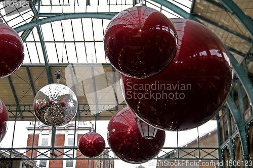 Image of Huge red glass balls