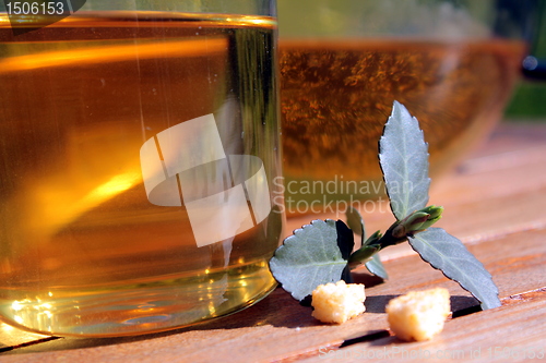 Image of fresh tea served outdoors