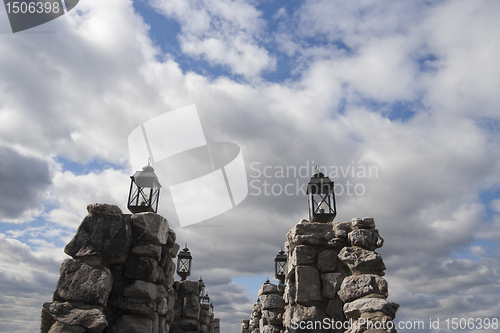 Image of Stone Wall and Lights