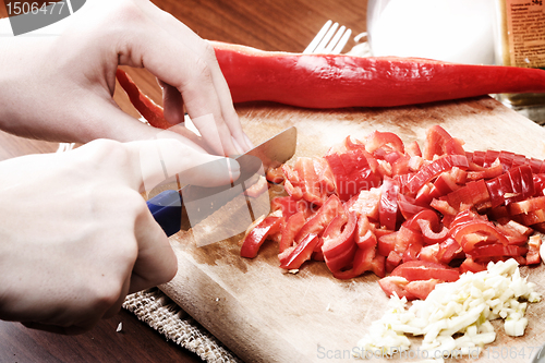 Image of Chopping vegetables