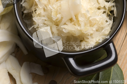 Image of Fresh pickled cabbage - traditional polish sauerkraut