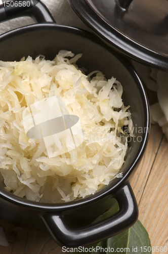 Image of Fresh pickled cabbage - traditional polish sauerkraut