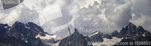 Image of Panorama Caucasus Mountains in clouds