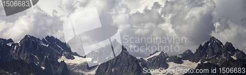 Image of Panorama Caucasus Mountains in clouds
