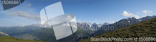 Image of Panorama summer Mountain. Caucasus, Georgia