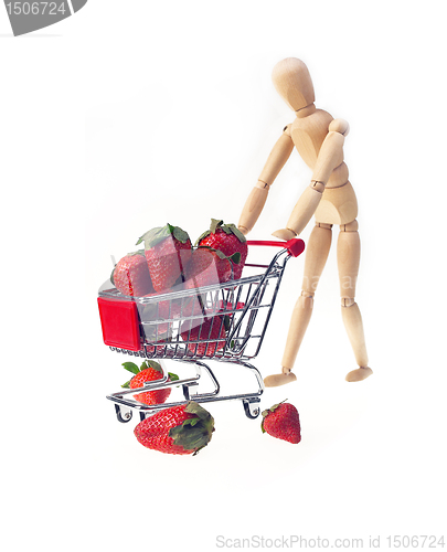 Image of mannequin carriyng strawberries