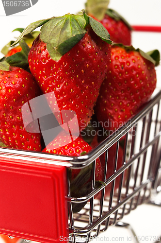 Image of fresh strawberries on cart
