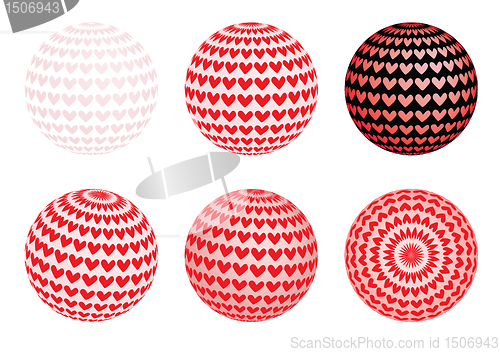 Image of globes with valentines