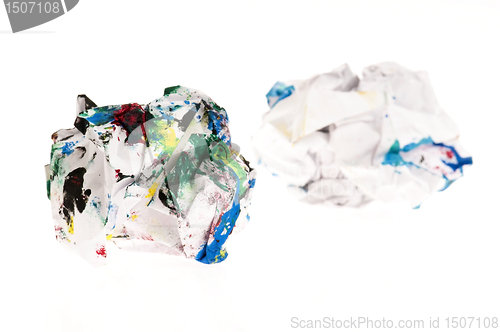 Image of Crumpled paper isolated over white 