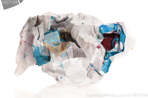 Image of Crumpled paper isolated over white 