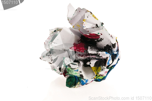 Image of Crumpled paper isolated over white 
