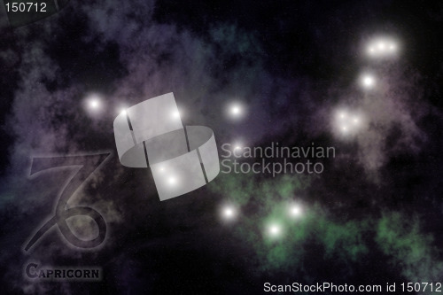 Image of Zodiac constellation - Capricorn. Stars on the Nebula like background