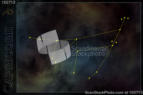 Image of Zodiac constellation - Capricorn. Stars on the Nebula like background