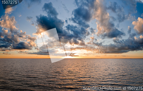 Image of beautiful sunset over lake