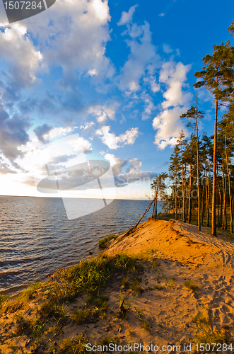 Image of beautiful sunset over lake