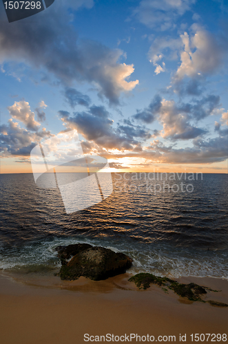 Image of beautiful sunset over lake