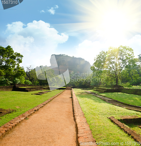Image of View of mount Sigiriya, Sri Lanka (Ceylon).