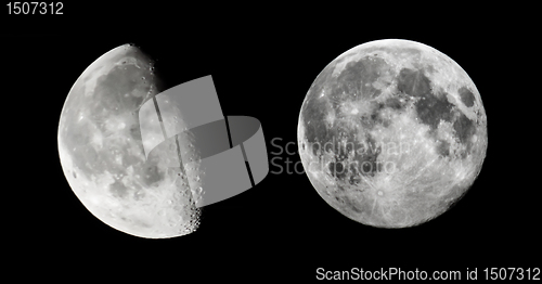 Image of  moon close-up in the night sky