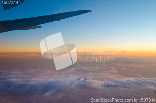 Image of wing of an airplane 