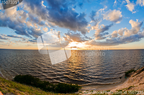 Image of beautiful sunset over lake