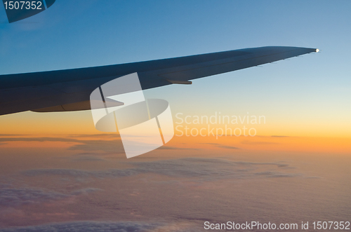 Image of wing of an airplane 