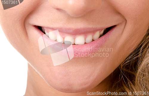 Image of  woman smiling close-up