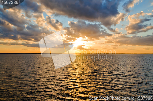 Image of beautiful sunset over lake