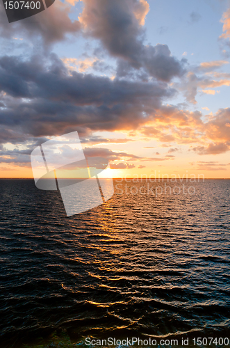 Image of beautiful sunset over lake