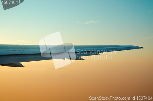 Image of wing of an airplane 