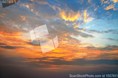 Image of ocean shore at sunset
