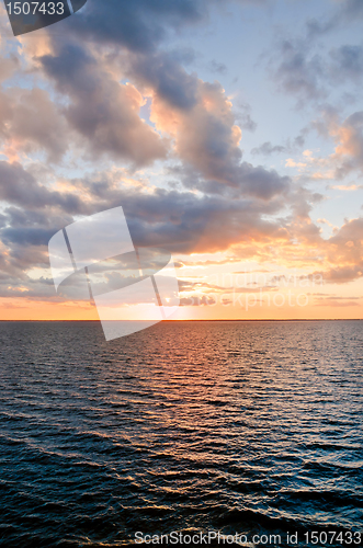 Image of beautiful sunset over lake