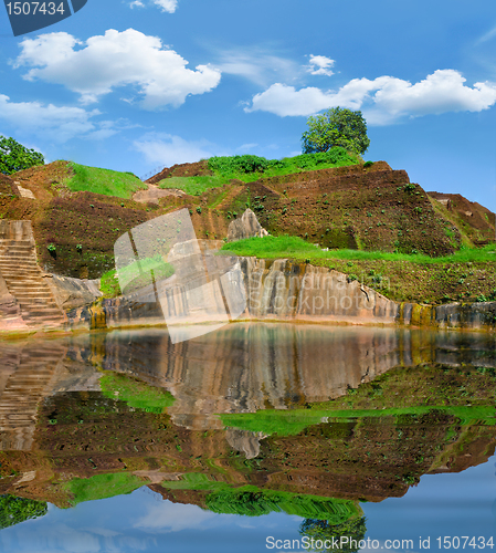 Image of remains of the palace pool on mount Sigiriya, Sri Lanka (Ceylon)