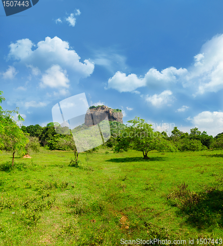 Image of View of mount Sigiriya, Sri Lanka (Ceylon).