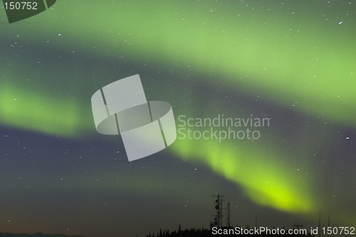 Image of Aurora strips over antennas