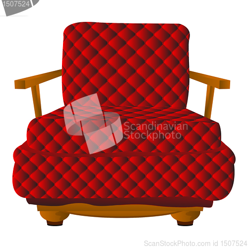Image of Red leather arm chair