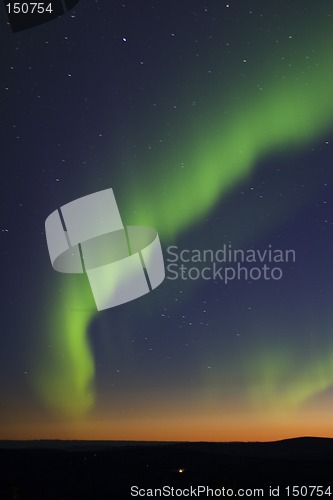 Image of Northern Lights over twilight