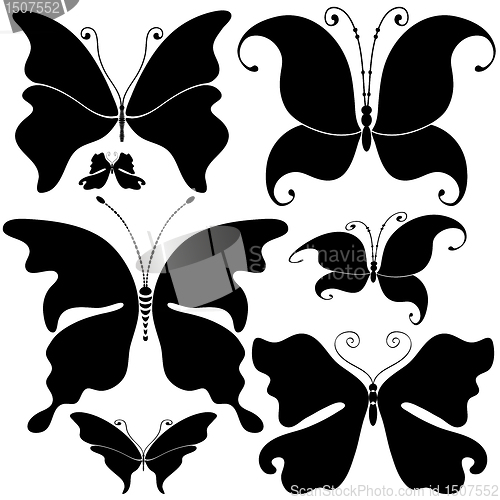 Image of Set black butterflies