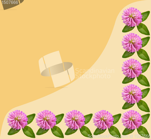 Image of Frame with clover on a yellow background