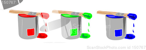 Image of RGB paint buckets